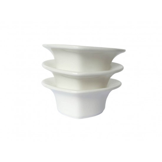 Set 3 Boluri de servire, Alb, 10 cm, 216G-3