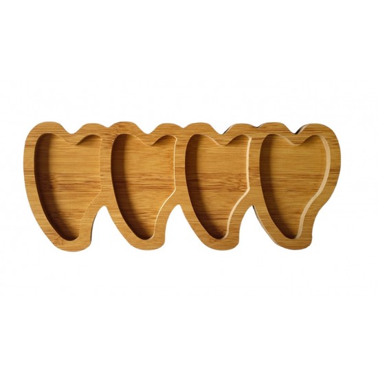 Platou din Lemn, Inimi, Maro, 34 cm, HML7 Platou din Lemn, Inimi, Maro, 34 cm, HML7
