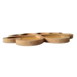 Platou din Lemn, Trifoi, Maro, 26 cm, HML6