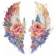 Sticker decorativ, Aripi, Roz, 63 cm, 1355STK-11