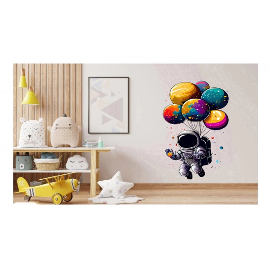 Sticker decorativ, Astronaut, Multicolor, 90 cm, 1266STK-5 Sticker decorativ, Astronaut, Multicolor, 90 cm, 1266STK-5