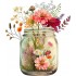 Sticker decorativ, Borcan cu Flori, Multicolor, 69 cm, 1265STK-4