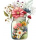 Sticker decorativ, Borcan cu Flori, Multicolor, 73 cm, 1265STK-5