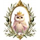 Sticker decorativ, Bufnita, Roz, 72 cm, 1295STK-1