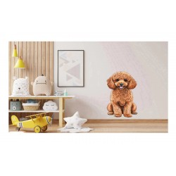 Sticker decorativ, Caine Poodle, Maro, 85 cm, 1203STK-5