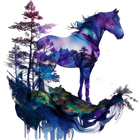 Sticker decorativ, Cal, Multicolor, 60 cm, 1259STK-2