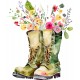 Sticker decorativ, Cizme cu Flori, Verde, 72 cm, 1261STK Sticker decorativ, Cizme cu Flori, Verde, 72 cm, 1261STK