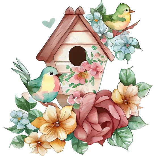 Sticker decorativ, Colivie, Maro, 62 cm, 1261STK-7