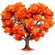 Sticker decorativ, Copac, Portocaliu, 63 cm, 1320STK-1
