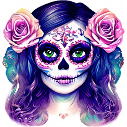 Sticker decorativ, Craniu, Multicolor, 60 cm, 1241STK