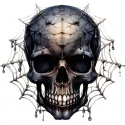 Sticker decorativ, Craniu, Negru, 63 cm, 1343STK-8