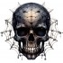 Sticker decorativ, Craniu, Negru, 63 cm, 1343STK-8