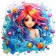 Sticker decorativ, Culori Pastelate, Fata, Albastru, 61 cm, 1347STK-3 Sticker decorativ, Culori Pastelate, Fata, Albastru, 61 cm, 1347STK-3