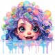 Sticker decorativ, Culori Pastelate, Fata, Mov, 62 cm, 1347STK-2 Sticker decorativ, Culori Pastelate, Fata, Mov, 62 cm, 1347STK-2