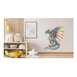 Sticker decorativ, Dinozaur, Verde, 80 cm, 1207STK-9