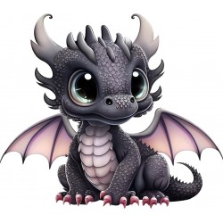 Sticker decorativ, Dragon, Negru, 68 cm, 1262STK