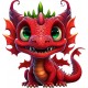 Sticker decorativ, Dragon, Rosu, 62 cm, 1262STK-2