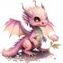 Sticker decorativ, Dragon, Roz, 60 cm, 1262STK-5