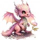 Sticker decorativ, Dragon, Roz, 60 cm, 1262STK-5