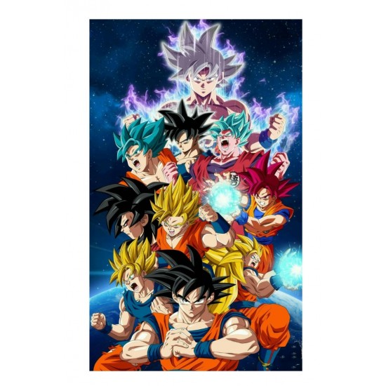 Sticker decorativ, Dragon ball Goku, Portocaliu, 90 cm, 1359STK