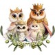 Sticker decorativ, Familia Regal Bufnita, Multicolor, 68 cm, 1295STK