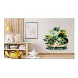 Sticker decorativ, Fetita, Verde, 69 cm, 1283STK-4