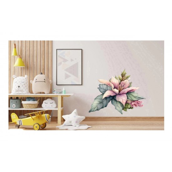 Sticker decorativ, Floare, Dragon, Roz, 60 cm, 1207STK-5