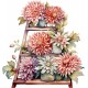 Sticker decorativ, Flori Crizanteme, Roz, 63 cm, 1363STK-3