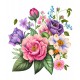 Sticker decorativ, Flori, Multicolor, 64 cm, 1216STK-6