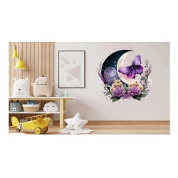 Sticker decorativ, Fluture, Mov, 62 cm, 1272STK-4