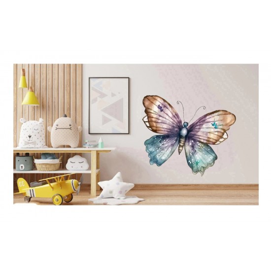 Sticker decorativ, Fluture, Multicolor, 80 cm, 1207STK-3
