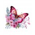 Sticker decorativ, Fluture, Roz, 69 cm, 1209STK-3
