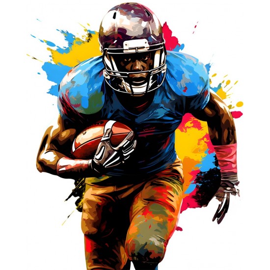 Sticker decorativ, Fotbal American, Multicolor, 74 cm, 1335STK-7 Sticker decorativ, Fotbal American, Multicolor, 74 cm, 1335STK-7