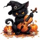 Sticker decorativ, Halloween, Negru, 61 cm, 1337STK-15 Sticker decorativ, Halloween, Negru, 61 cm, 1337STK-15