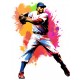 Sticker decorativ, Jucator Baseball, Alb, 79 cm, 1335STK-2 Sticker decorativ, Jucator Baseball, Alb, 79 cm, 1335STK-2