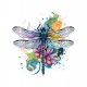 Sticker decorativ, Libelula, Albastru, 62 cm, 1206STK