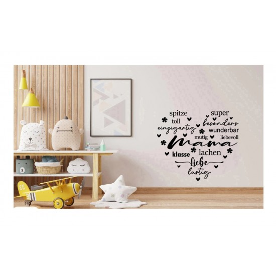 Sticker decorativ, Mama, Negru, 68 cm, 1238STK