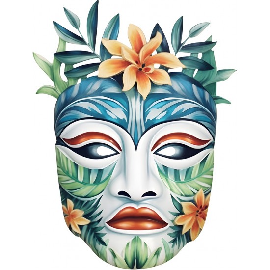 Sticker decorativ, Masca, Multicolor, 78 cm, 1288STK-8 Sticker decorativ, Masca, Multicolor, 78 cm, 1288STK-8