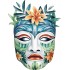 Sticker decorativ, Masca, Multicolor, 78 cm, 1288STK-8