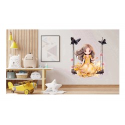 Sticker decorativ, Mica Printesa, Portocaliu, 71 cm, 1292STK-5 Sticker decorativ, Mica Printesa, Portocaliu, 71 cm, 1292STK-5