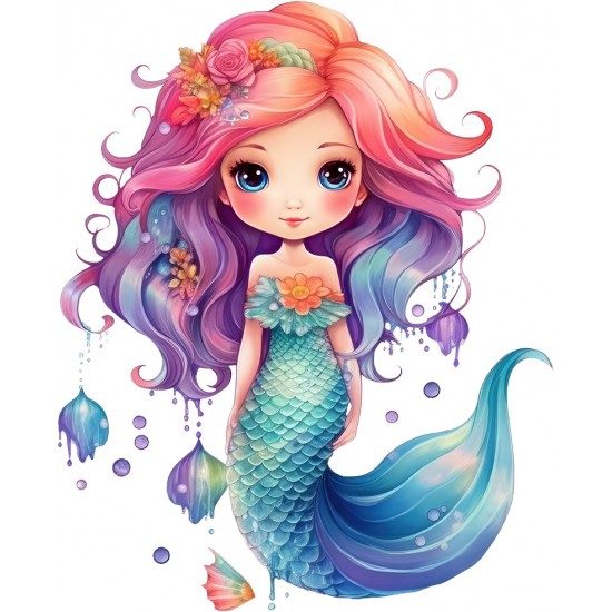 Sticker decorativ, Mica Sirena, Multicolor, 73 cm, 1344STK-3