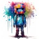 Sticker decorativ, Minecraft, Albastru, 1376STK