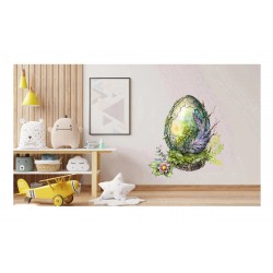 Sticker decorativ, Ou de Dinozaur, Verde, 75 cm, 1207STK-1