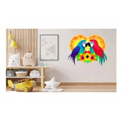 Sticker decorativ, Papagali, Multicolor, 73 cm, 1243STK Sticker decorativ, Papagali, Multicolor, 73 cm, 1243STK