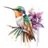 Sticker decorativ, Pasarea Colibri, Multicolor, 66 cm, 1271STK-5