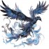 Sticker decorativ, Pasarea Phoenix, Albastru, 60 cm, 1323STK-3