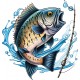 Sticker decorativ, Peste, Albastru, 62 cm, 1273STK-1 Sticker decorativ, Peste, Albastru, 62 cm, 1273STK-1