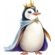 Sticker decorativ, Pinguin Rege, Alb, 69 cm, 1277STK-6