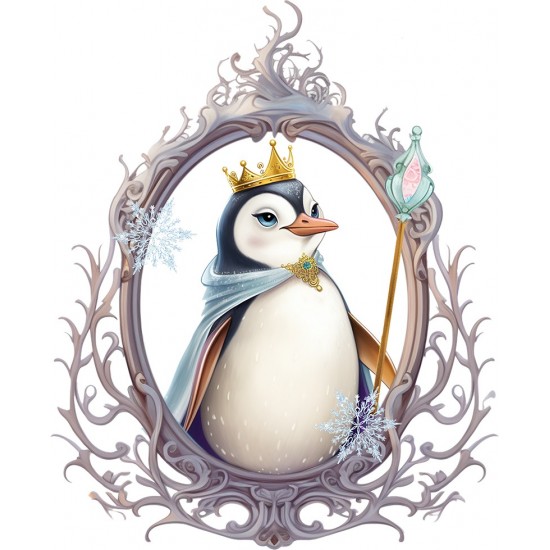 Sticker decorativ, Pinguin Rege, Alb, 73 cm, 1277STK-4 Sticker decorativ, Pinguin Rege, Alb, 73 cm, 1277STK-4