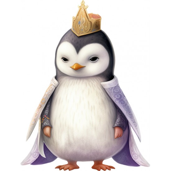 Sticker decorativ, Pinguin Rege, Alb, 79 cm, 1277STK-8 Sticker decorativ, Pinguin Rege, Alb, 79 cm, 1277STK-8